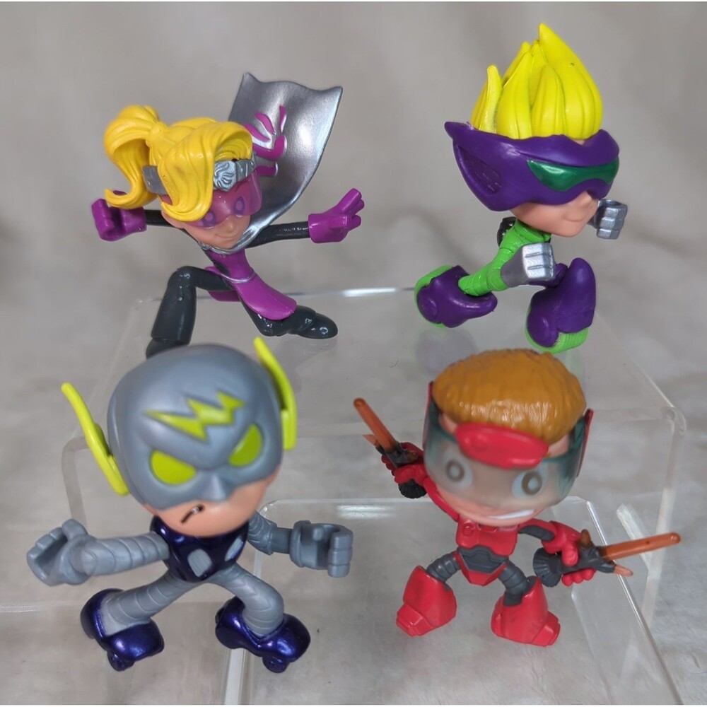 Ninja Kidz TV Lot of 4 Mini Mystery Action Figures Kids Character Toys